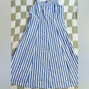 Old Navy Navy and White Striped Maxi Dress